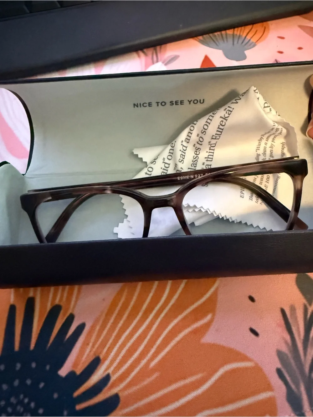 NWOT Warby Parker Esme Sesame Tortoise Narrow Blue Light Glasses